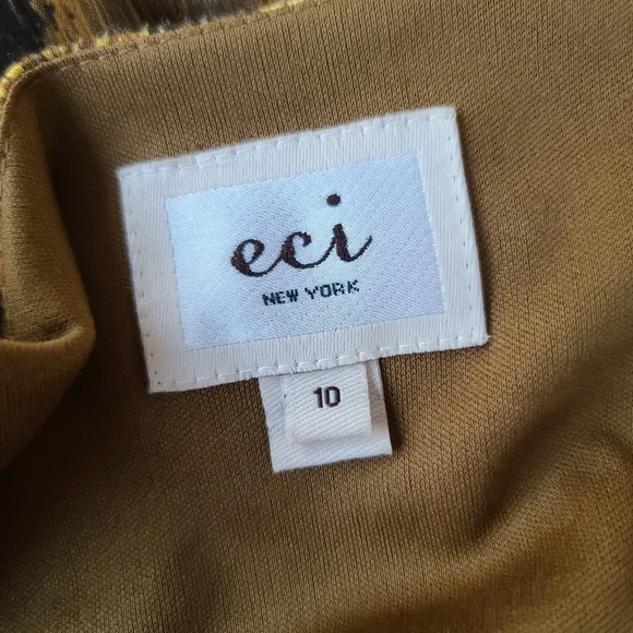 VINTAGE ECI Babydoll Tunic Top Mini Dress 10 L Appliques Rosette Ruffles Y2K - Picture 8 of 16